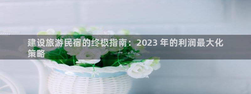 球盟会连接|建设旅游民宿的终极指南：2023 年的利润最大化
策略